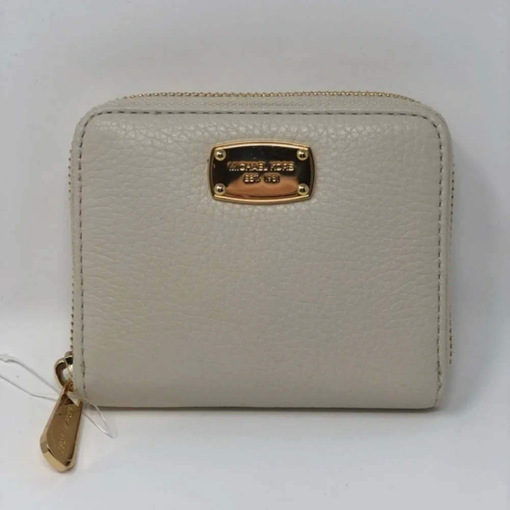 Michael kors small zipper wallet coin purse ECRU